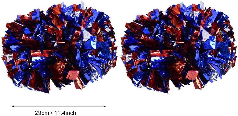 woobles Cheerleading Pom Poms, Plastic Cheerleader Aerobics Pom Poms Pompoms Great for School Sports Competition/Dance Party (1 Pair/Set) - Image 2