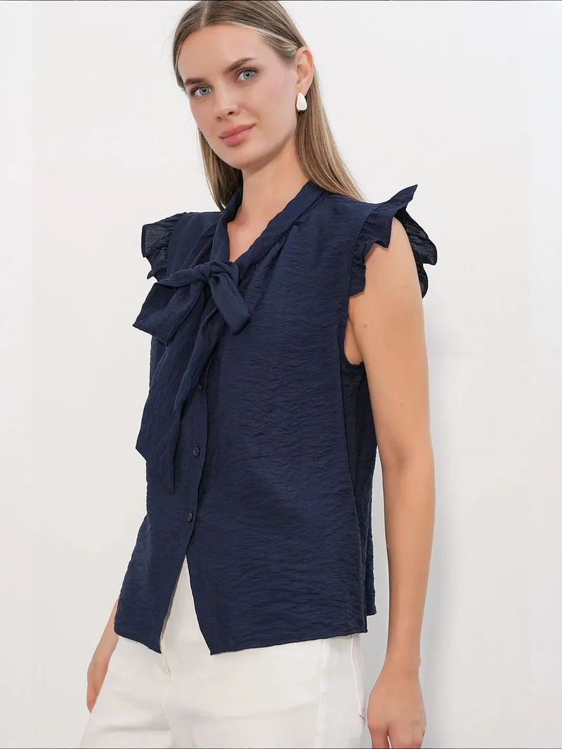 Big Dart Navy Blue BDART Viscose Nylon Shirt for Women | Best Price UAE
