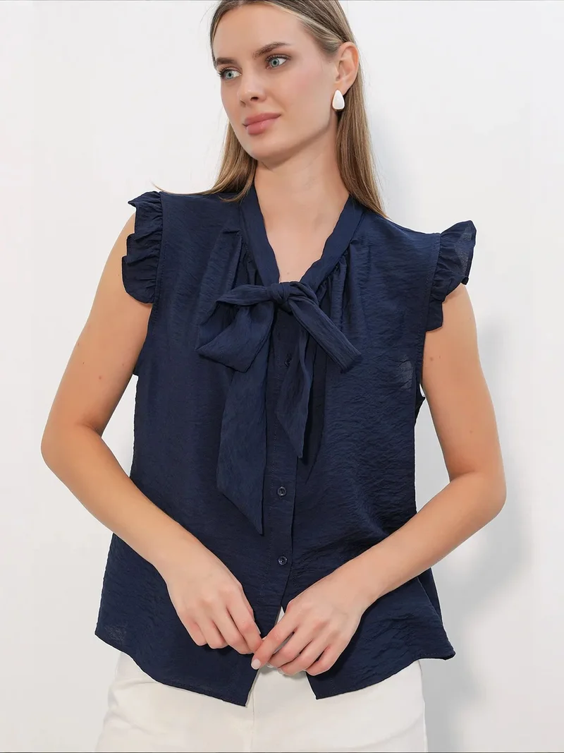 Big Dart Navy Blue BDART Viscose Nylon Shirt for Women | Best Price UAE