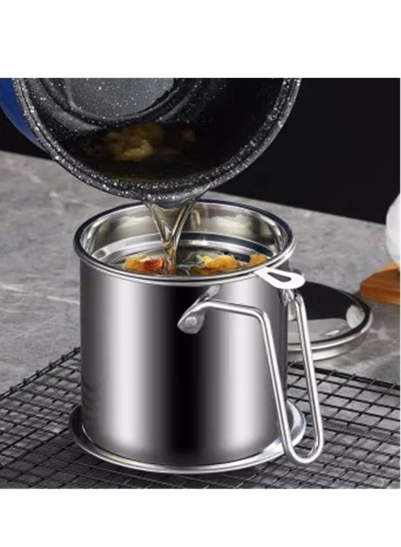 ساكن الفولاذ المقاوم للصدأ خزان النفط مصفاة النفط حاوية مع غرامة المسام فلتر الشاشة والغبار يغطي مناسبة لتخزين زيت القلي والزيوت الصالحة للأكل - Image 1