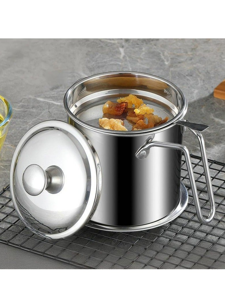 ساكن الفولاذ المقاوم للصدأ خزان النفط مصفاة النفط حاوية مع غرامة المسام فلتر الشاشة والغبار يغطي مناسبة لتخزين زيت القلي والزيوت الصالحة للأكل - Image 2