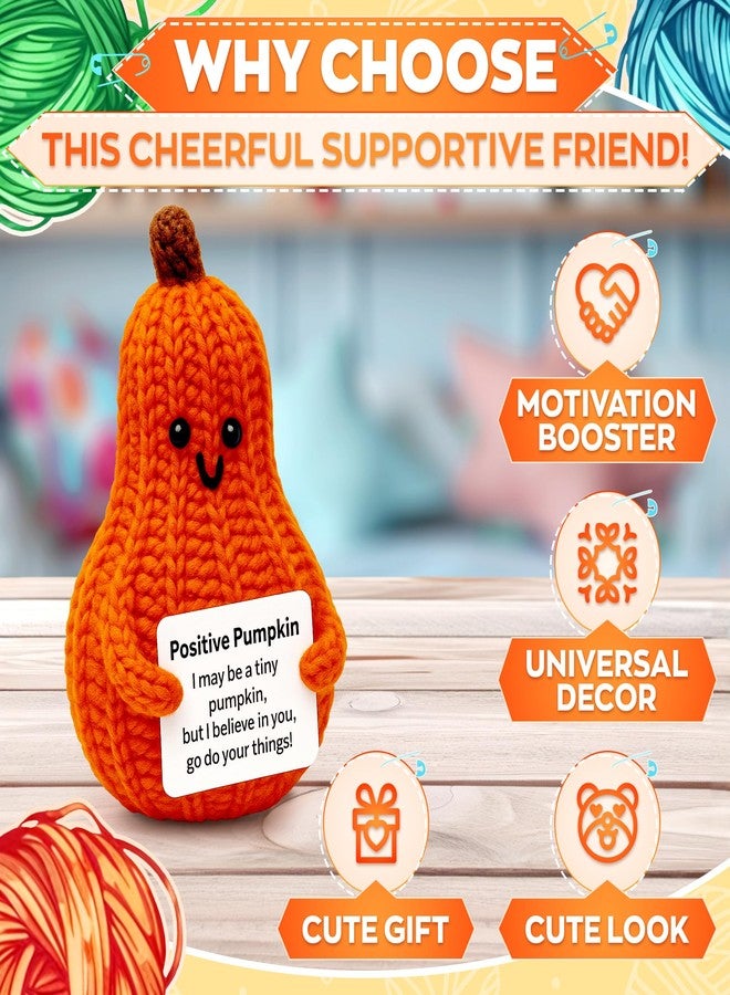 Reluen Halloween Crochet Pumpkin Plush - Adorable Crochet Pumpkins Plushies, 4.25 x 2.47 Convenient Size, Durable & Non-Fading - Stuffed Animals for Comfort & Relaxation, Fall Decor, Halloween, Pumpkin Gift - Image 4