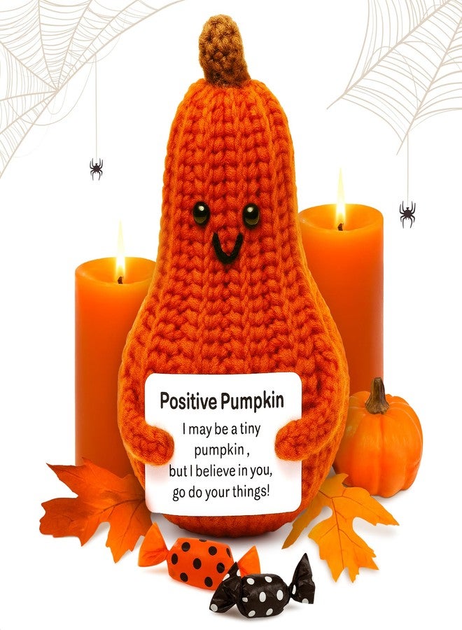 Reluen Halloween Crochet Pumpkin Plush - Adorable Crochet Pumpkins Plushies, 4.25 x 2.47 Convenient Size, Durable & Non-Fading - Stuffed Animals for Comfort & Relaxation, Fall Decor, Halloween, Pumpkin Gift - Image 1