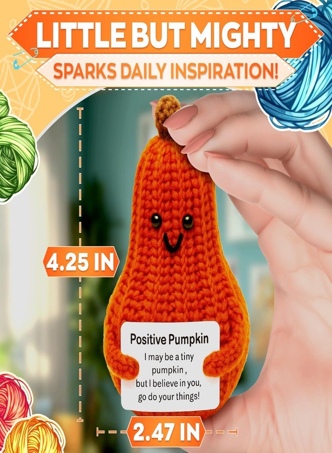 Reluen Halloween Crochet Pumpkin Plush - Adorable Crochet Pumpkins Plushies, 4.25 x 2.47 Convenient Size, Durable & Non-Fading - Stuffed Animals for Comfort & Relaxation, Fall Decor, Halloween, Pumpkin Gift - Image 3