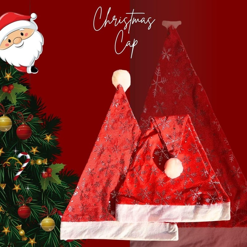 G.FIDEL Red White Merry Christmas Hats (Set of 2) | Santa Claus Christmas Caps for Kids Babies Adults | Free Size XMAS Caps Santa Claus Hats for Christmas | Christmas Decorations Items Ornaments - Image 5