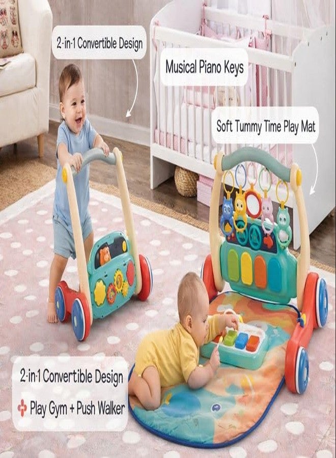Braintastic 2 in 1 Musical Baby Play Gym & Push Walker with Piano, Lights, Rattles and Tummy Time Water Play Mat for Infants & Toddlers (Multicolor) - Image 4