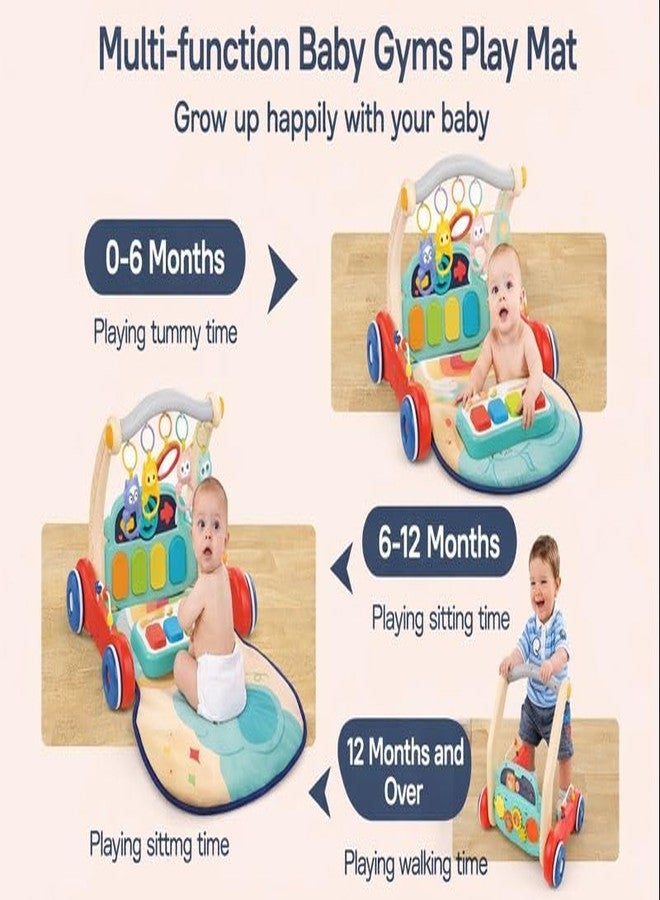 Braintastic 2 in 1 Musical Baby Play Gym & Push Walker with Piano, Lights, Rattles and Tummy Time Water Play Mat for Infants & Toddlers (Multicolor) - Image 5