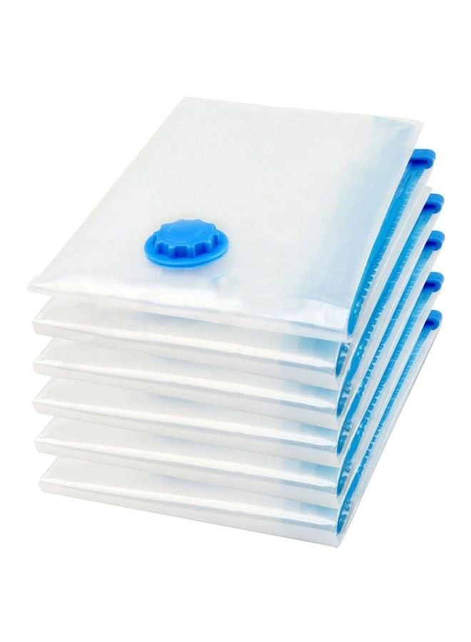 Vacuum Reusable Sealer Storage Bag Set With Suction Pump Clear/Blue/Yellow 50x70cm - Image 2