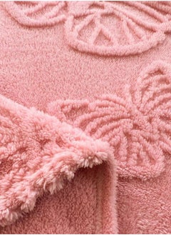 LUNA Home 3D Imitation Butterfly Fleece Soft Blanket, Old Pink color.  - Image 4