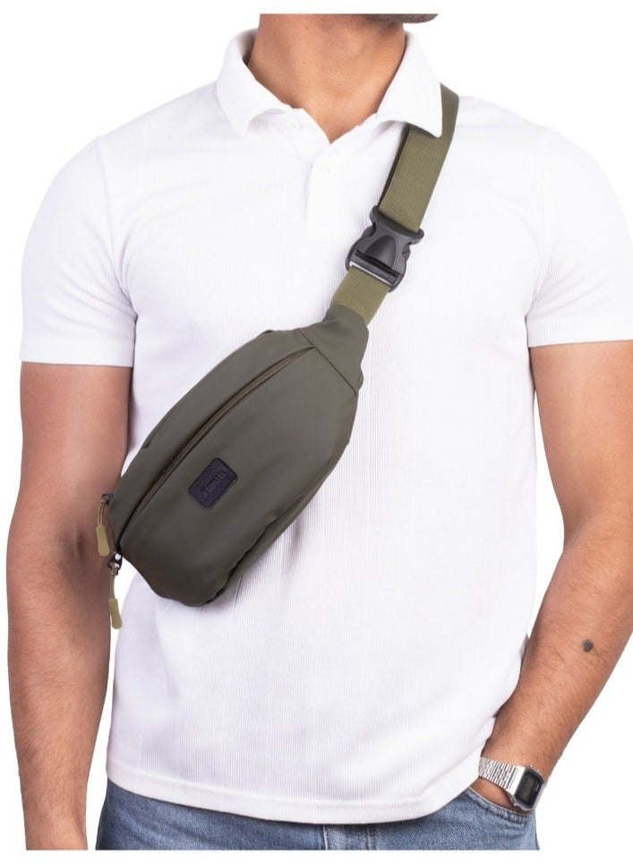 ايه ار سابلاي Ar Wave من Arij Bags | شنطة كروس وشنطة صدر للاستخدام اليومي والخروج، مبطنة من الداخل ضد الصدمات، جيب رئيسي، جيب أمامي، جيب خلفي (25 × 14 × 7 سم) (رمادي) - Image 2