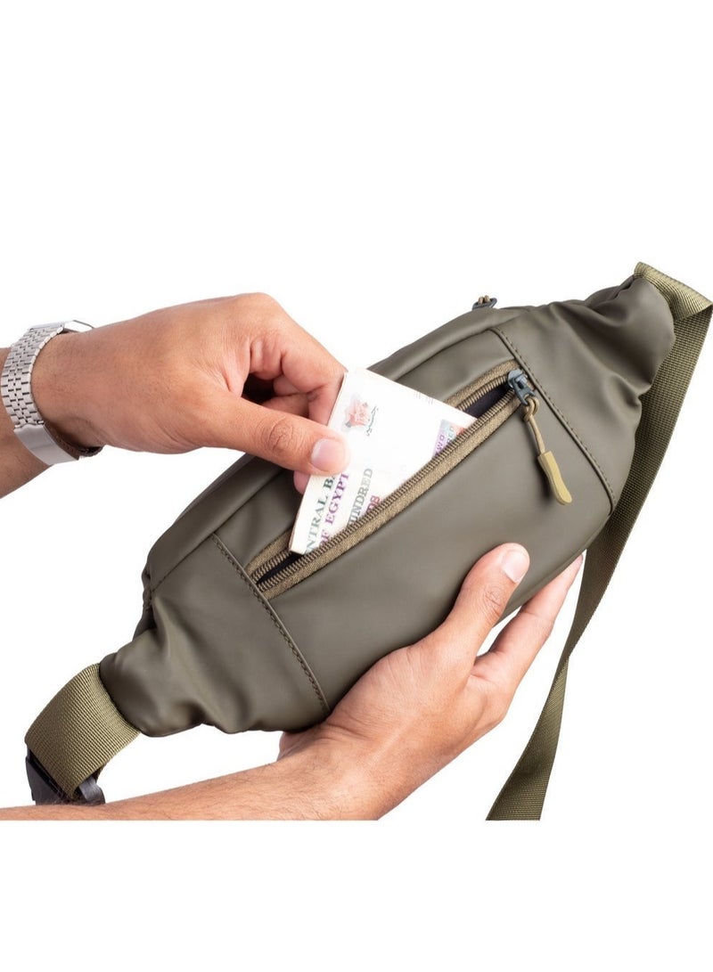 ايه ار سابلاي Ar Wave من Arij Bags | شنطة كروس وشنطة صدر للاستخدام اليومي والخروج، مبطنة من الداخل ضد الصدمات، جيب رئيسي، جيب أمامي، جيب خلفي (25 × 14 × 7 سم) (رمادي) - Image 5