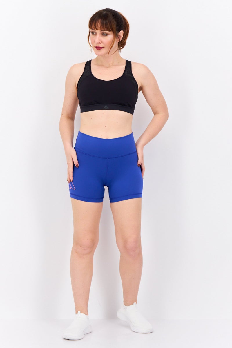 Adidas Women Tight Fit Training Shorts, Blue - Image 4