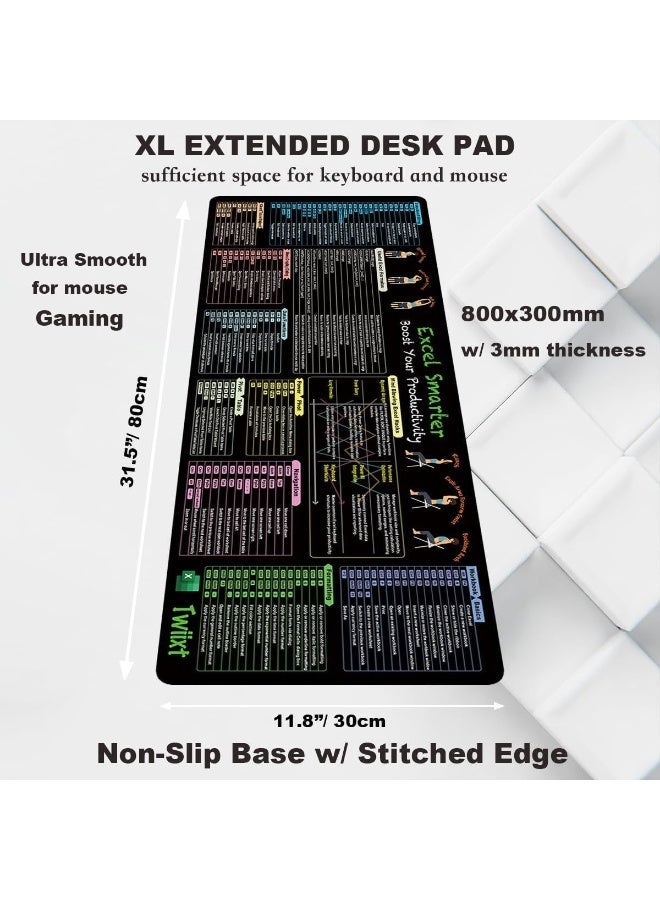 Large Gaming Mouse Pad 800x300 Stitched Edges Smooth Cloth Surface Non-Slip Rubber Base Waterproof Mousepad 3MM Thick - Image 3