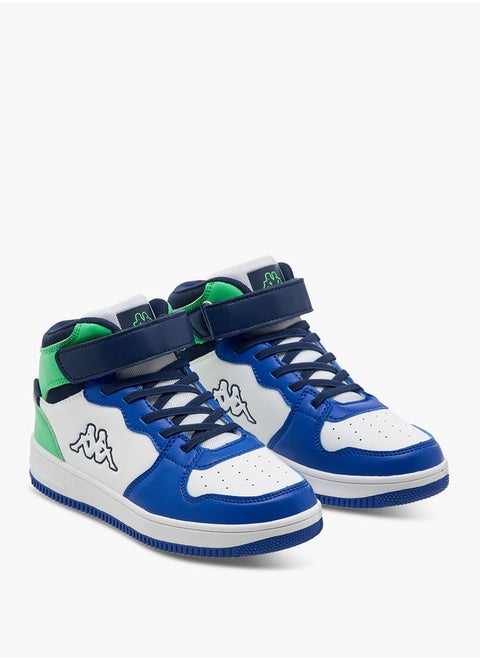 Boys' Colourblock Hight Cut Sneakers with Hook and Loop Closure