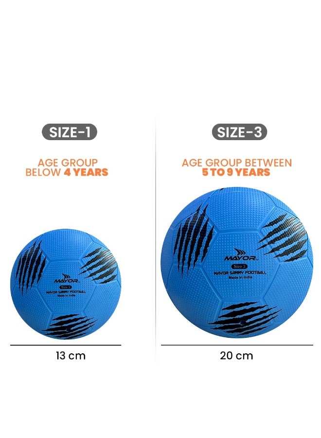 مايور كرة قدم للأطفال من مايور سامي – الحجم 3، لون أزرق | كرة داخلية وخارجية من PVC للأطفال دون 9 سنوات - Image 4