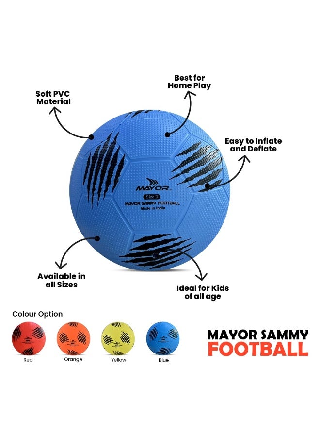مايور كرة قدم للأطفال من مايور سامي – الحجم 3، لون أزرق | كرة داخلية وخارجية من PVC للأطفال دون 9 سنوات - Image 2