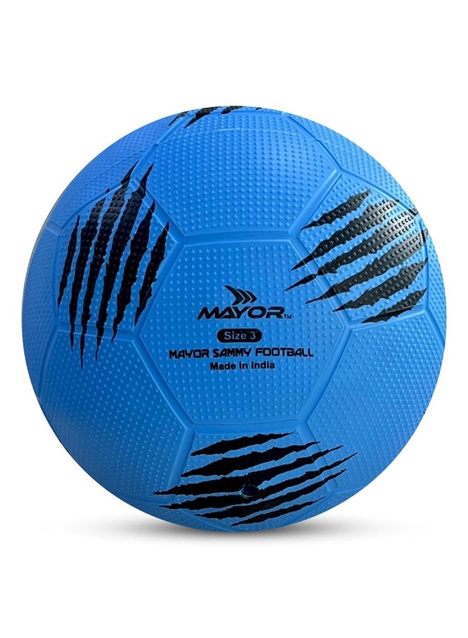 مايور كرة قدم للأطفال من مايور سامي – الحجم 3، لون أزرق | كرة داخلية وخارجية من PVC للأطفال دون 9 سنوات - Image 1