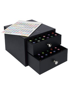 J JACKCUBE DESIGN J JACKCUBE DESIGN Essential Oil Organizer Storage Box Case, Holds 96 Bottles 5-15ml Essential Oils, Roller Bottles- Leather Drawer Oil Holder Display- MK525A 