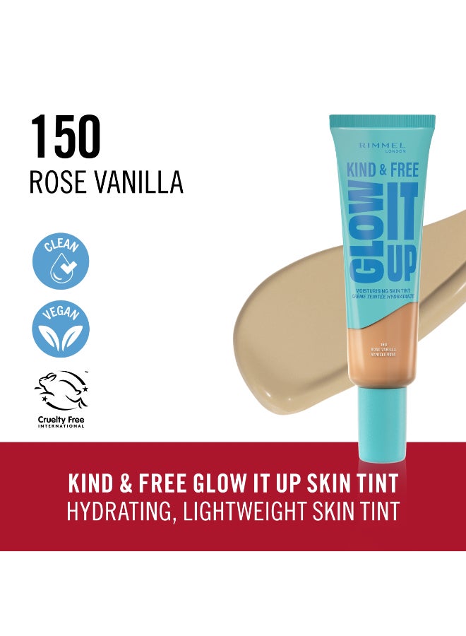 RIMMEL LONDON Kind And Free Glow It Up Moisturising Skin Tint - 150 - Rose Vanilla, 30Ml - Image 2