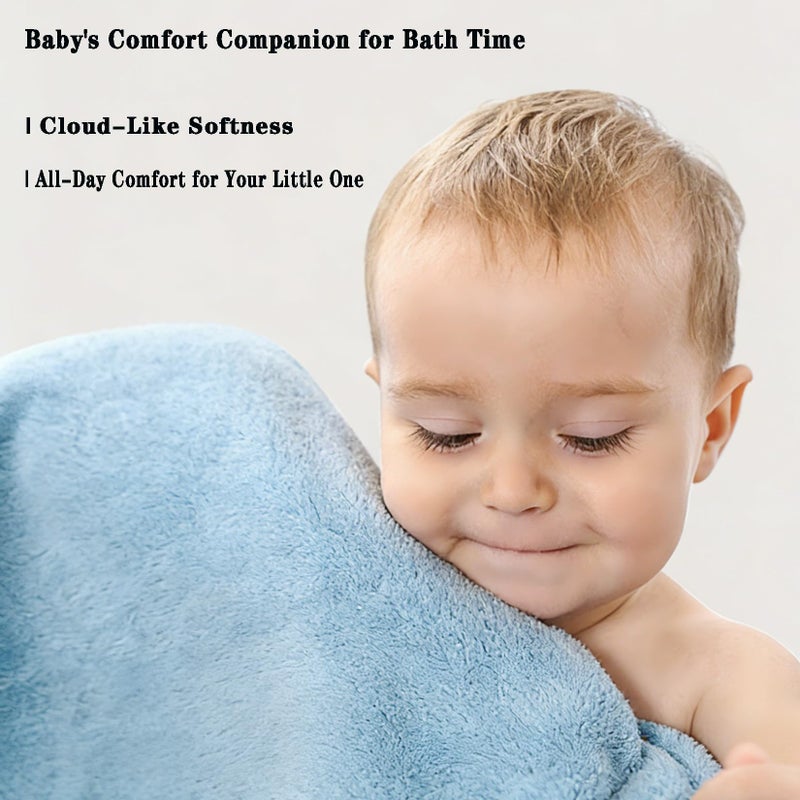 IFaryMes Toddler Bath Towel Baby Towels with Hood 27.5"X55" Ultra Absorbent Soft Bathrobe Blanket Kids Shower Towel for Girls and Boys(Sky Blue) - Image 3