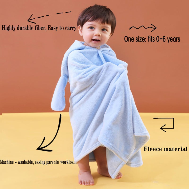 IFaryMes Toddler Bath Towel Baby Towels with Hood 27.5"X55" Ultra Absorbent Soft Bathrobe Blanket Kids Shower Towel for Girls and Boys(Sky Blue) - Image 5