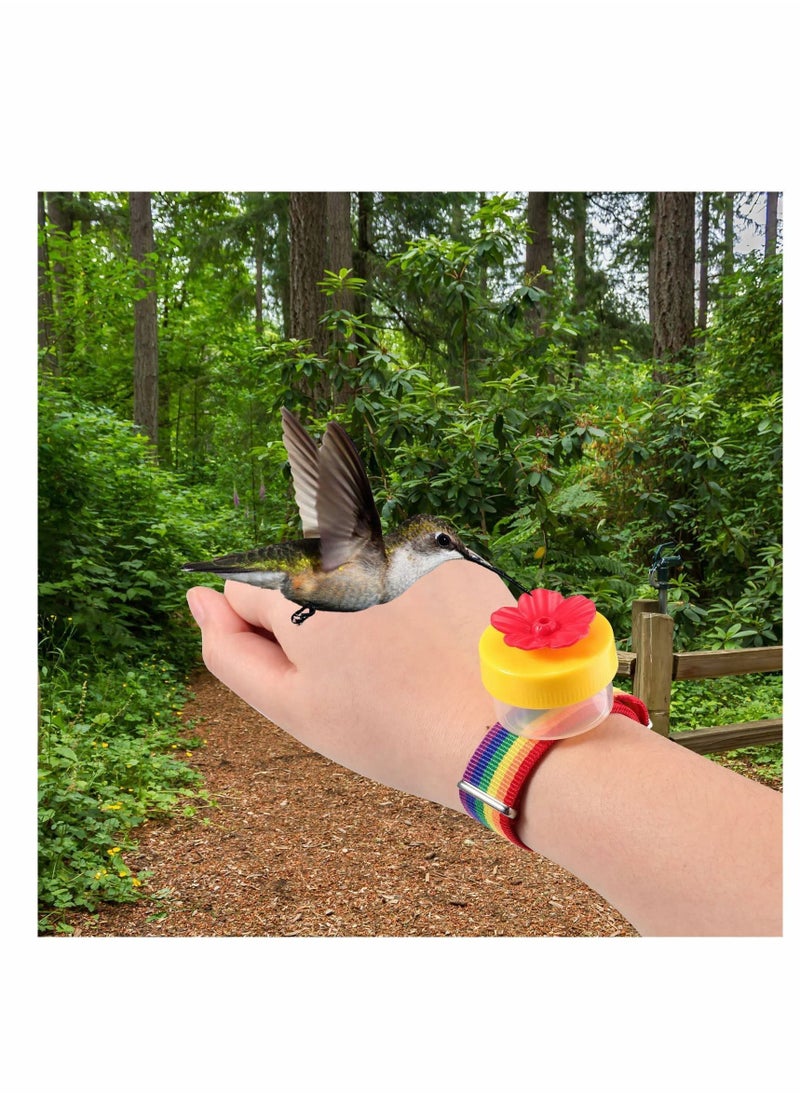 Y&D Hummingbird Ring Feeder Hand for Outdoors Flower Held Feeding Tools Mini Backyard Nature, Red and Yellow 4 Pcs  - Image 5