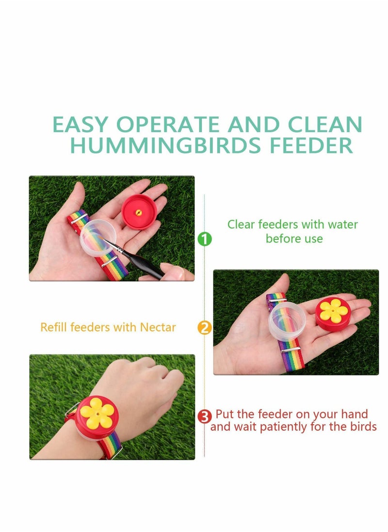 Y&D Hummingbird Ring Feeder Hand for Outdoors Flower Held Feeding Tools Mini Backyard Nature, Red and Yellow 4 Pcs  - Image 4