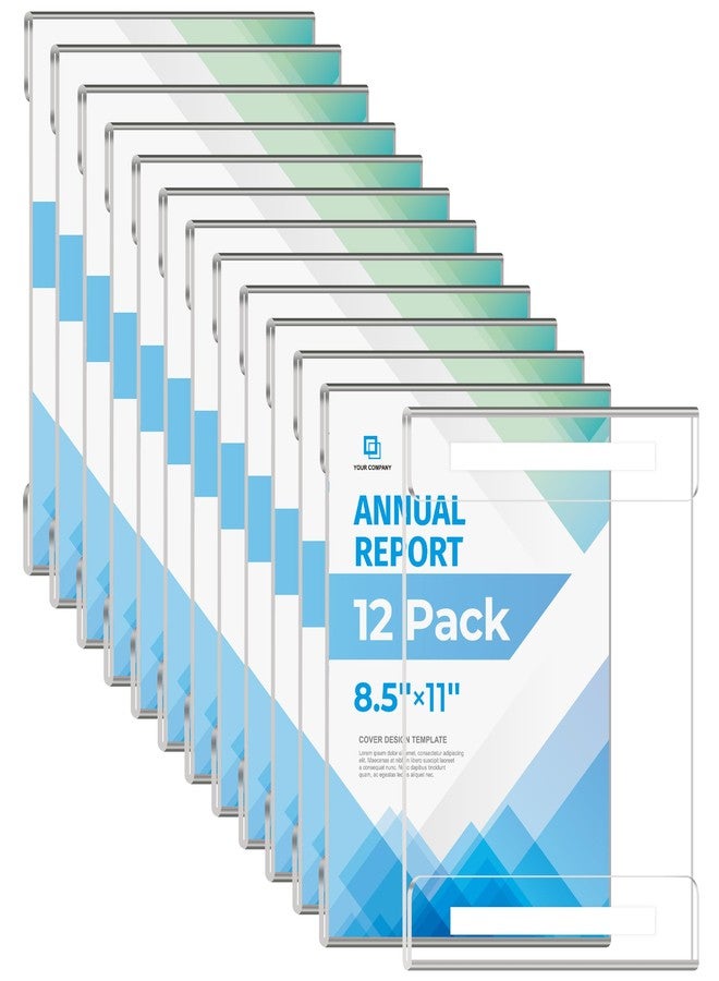 DECOHOBO 12 Pack 8.5x11 Acrylic Sign Holder Wall Mount, Plastic Wall Signs Acrylic Frame Photo Menu Flyer Display Holders with Adhesive Tape for Office, Home, Store, Restaurant - No Drilling - Image 1