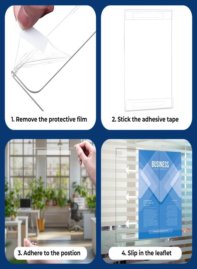 DECOHOBO 12 Pack 8.5x11 Acrylic Sign Holder Wall Mount, Plastic Wall Signs Acrylic Frame Photo Menu Flyer Display Holders with Adhesive Tape for Office, Home, Store, Restaurant - No Drilling - Image 4