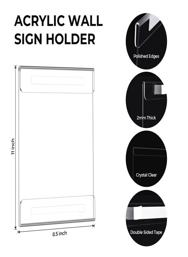 DECOHOBO 12 Pack 8.5x11 Acrylic Sign Holder Wall Mount, Plastic Wall Signs Acrylic Frame Photo Menu Flyer Display Holders with Adhesive Tape for Office, Home, Store, Restaurant - No Drilling - Image 5