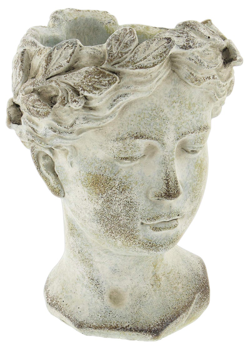 Distinctive Designs Greek/Roman Style Female Statue Head Cement Planter (Style 1) - Image 5