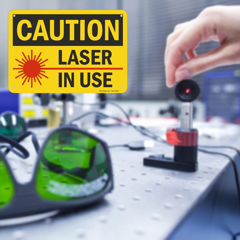 SmartSign "Caution - Laser In Use" Sign | 7" x 10" Plastic - Image 3