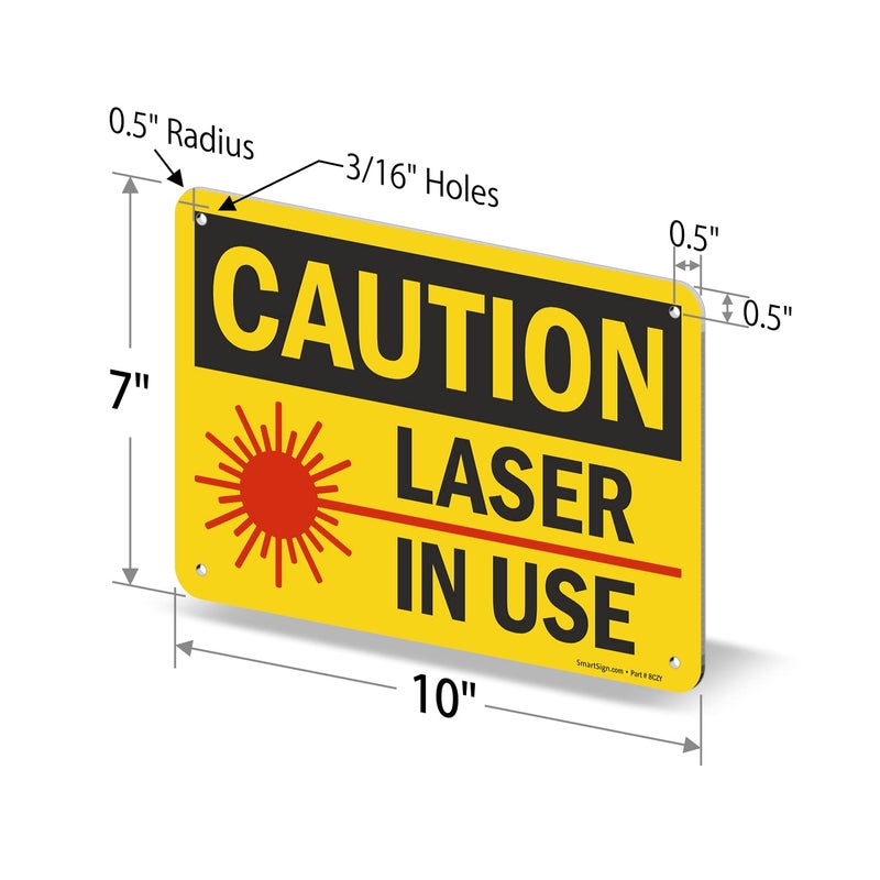 SmartSign "Caution - Laser In Use" Sign | 7" x 10" Plastic - Image 4