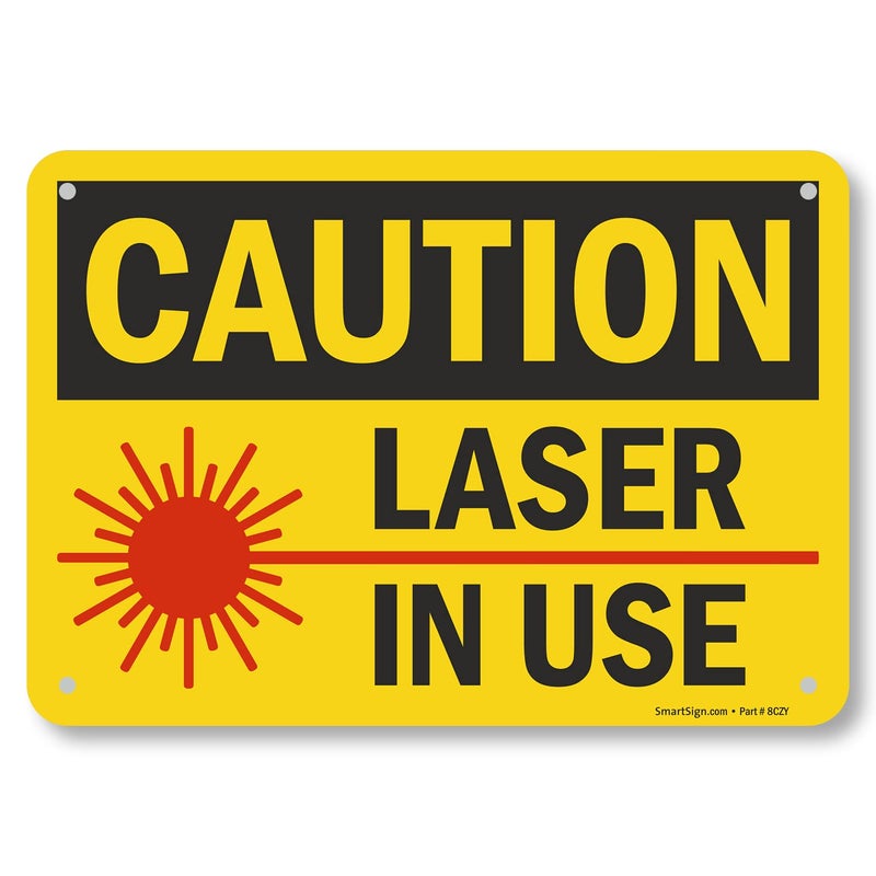 SmartSign "Caution - Laser In Use" Sign | 7" x 10" Plastic - Image 1