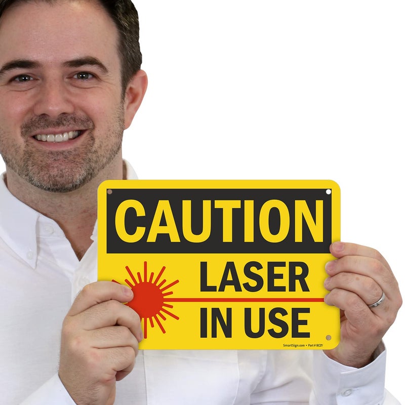 SmartSign "Caution - Laser In Use" Sign | 7" x 10" Plastic - Image 2