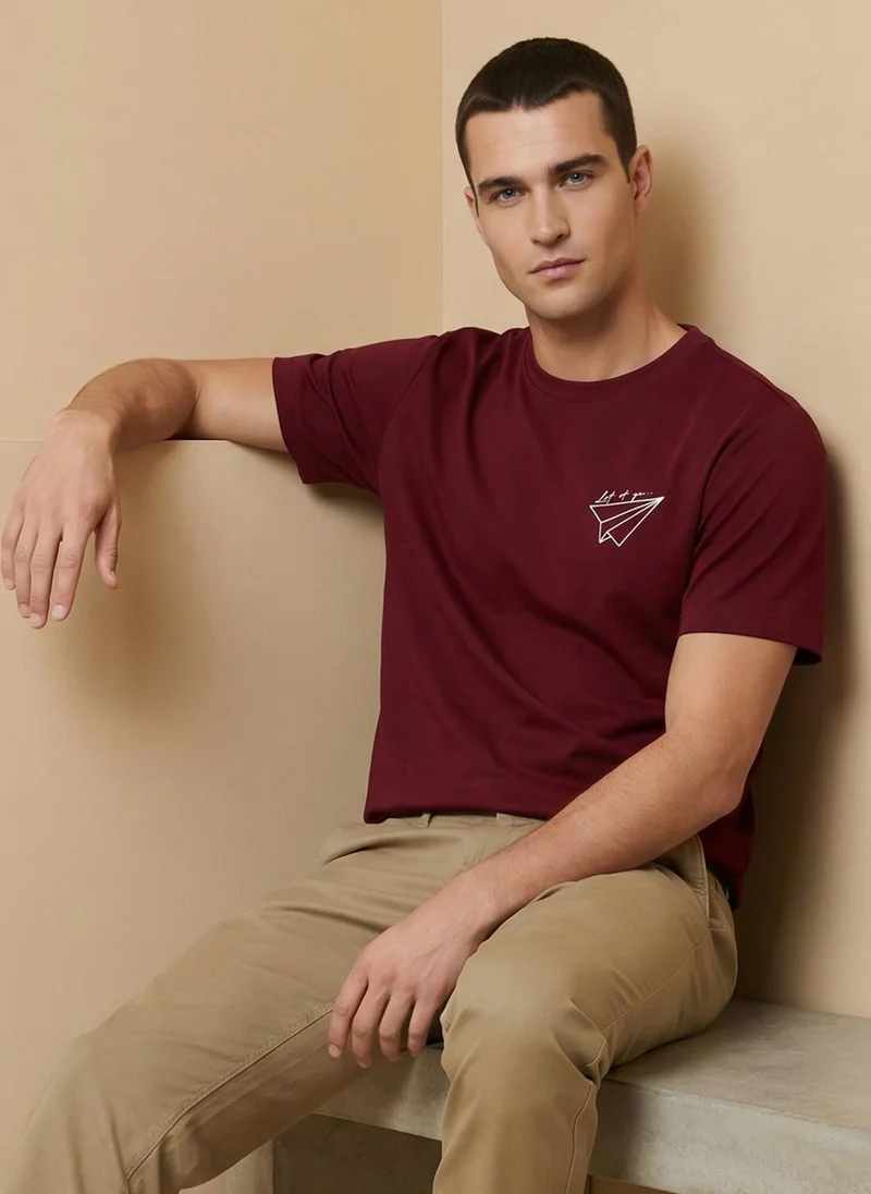 نوبيرو Nobero Regular Fit Printed T-shirt for Men
