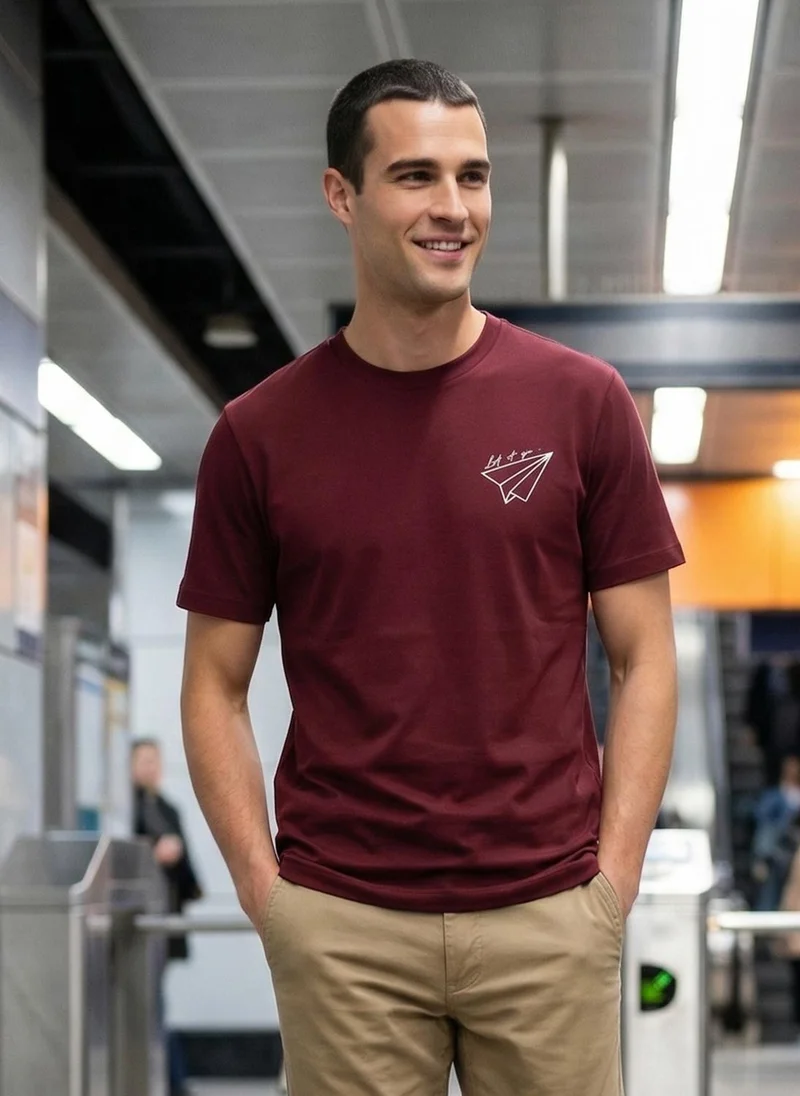نوبيرو Nobero Regular Fit Printed T-shirt for Men
