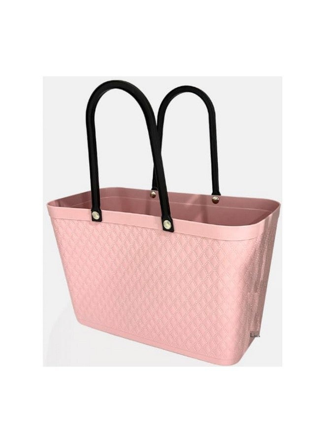 HOMIES, 1 piece Rectangular picnic beach basket Caddy Tote Portable shopping basket Storage Bin with handle, Plastic Basket(H25cm*L36cm*W17cm; color sent at random) - Image 4