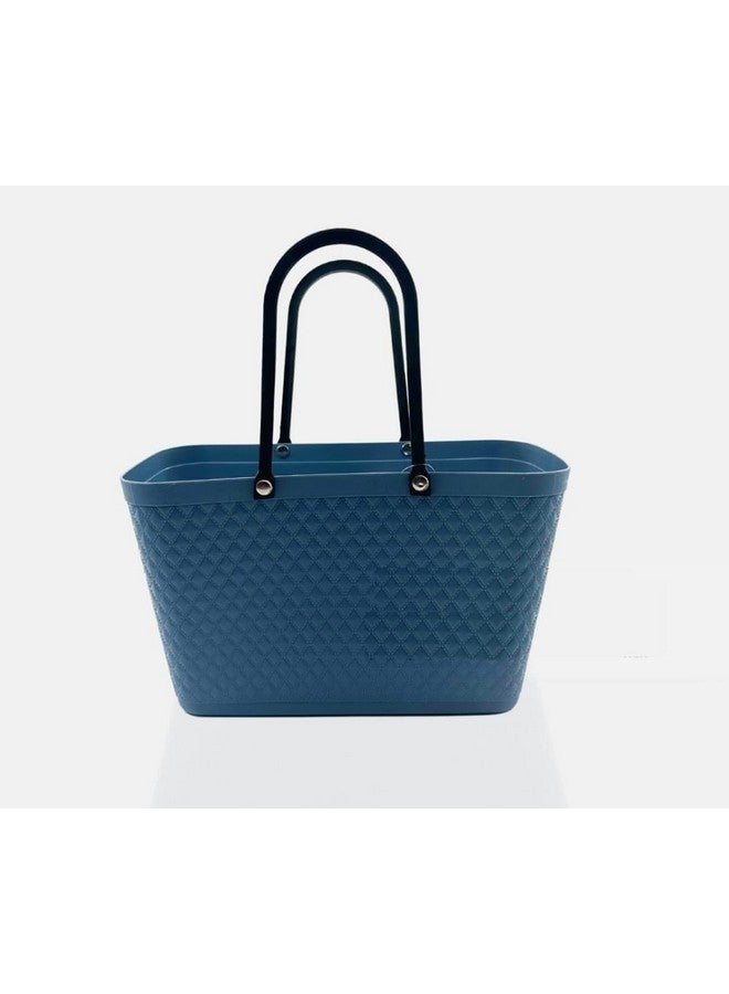 HOMIES, 1 piece Rectangular picnic beach basket Caddy Tote Portable shopping basket Storage Bin with handle, Plastic Basket(H25cm*L36cm*W17cm; color sent at random) - Image 2