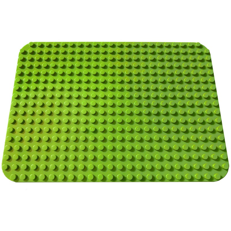 Apostrophe Games Building Block Base Plate for Large Blocks 15"" x 10"" (1x Light Green)  Compatible with Major Brands  STEM Learning  for Ages 3+
