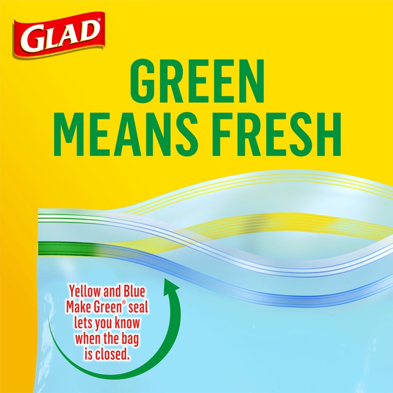 Glad Zipper Quart Freezer Bags, Resealable Bags, Multi-purpose Use, 56 Count (Pack of 4) - Image 2