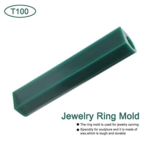 Salmue Jewelry Ring Green Carving Wax Tube for Making Rings Mold, Round With Centred Hole/Hard Wax/Solid Blank Large Flat Side Tube (T100) - Image 2