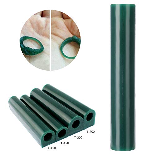 Salmue Jewelry Ring Green Carving Wax Tube for Making Rings Mold, Round With Centred Hole/Hard Wax/Solid Blank Large Flat Side Tube (T100) - Image 3