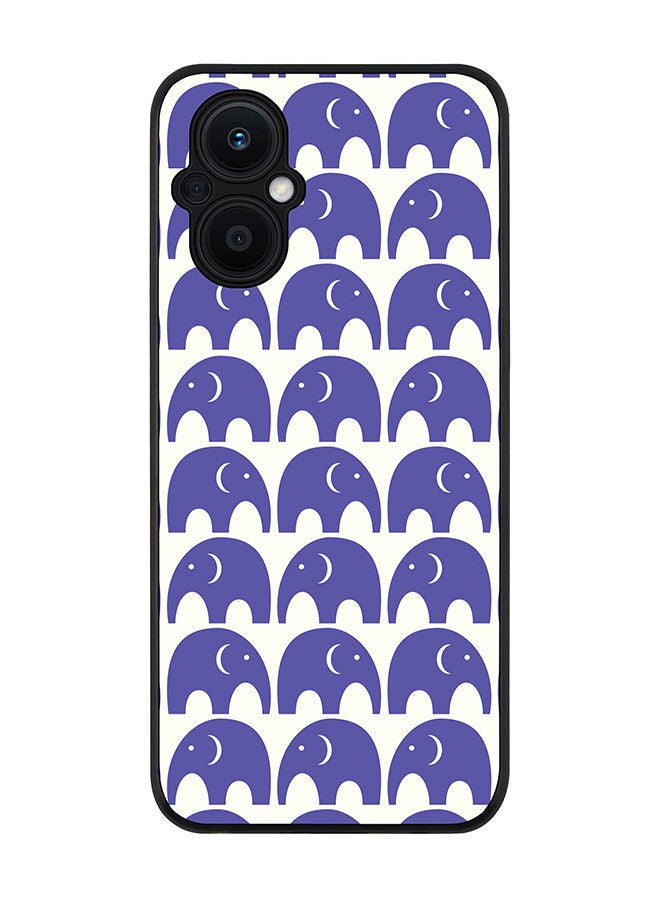 Stylizedd Rugged Black edge case for Oppo Reno7 Z  Slim fit Soft Case Flexible Rubber Edges Anti Drop TPU Gel Thin Cover - Baby Elephants - Image 1