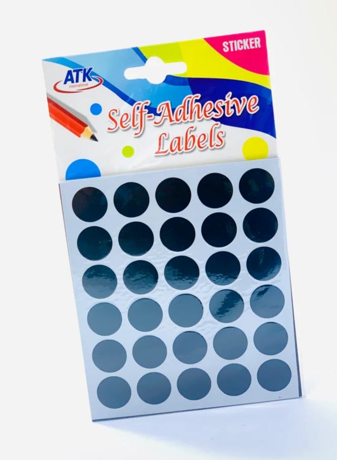 Self Adhesive Dot Labels Black Round 300pcs