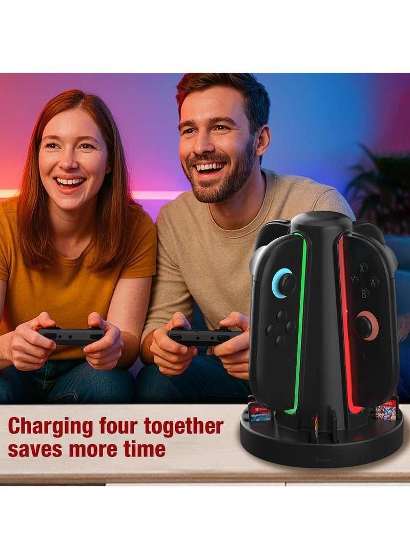 Switch 2 Controller Charging Dock, Fast USB-C Charging Station for Up to 4 Controllers, Space-Saving Magnetic Design with 360° LED Indicators & Smart Alerts - Image 5