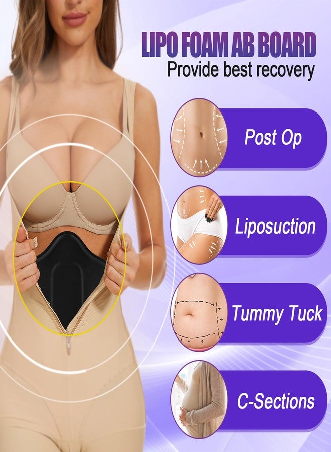 JNATER Abdominal Board Surgery Liposuction - Ab Board Post Surgery Liposuction, Lipo Foam Abdominal Compression Board for Tummy Tuck & Liposuction Post Surgery Recovery (Black) - Image 2