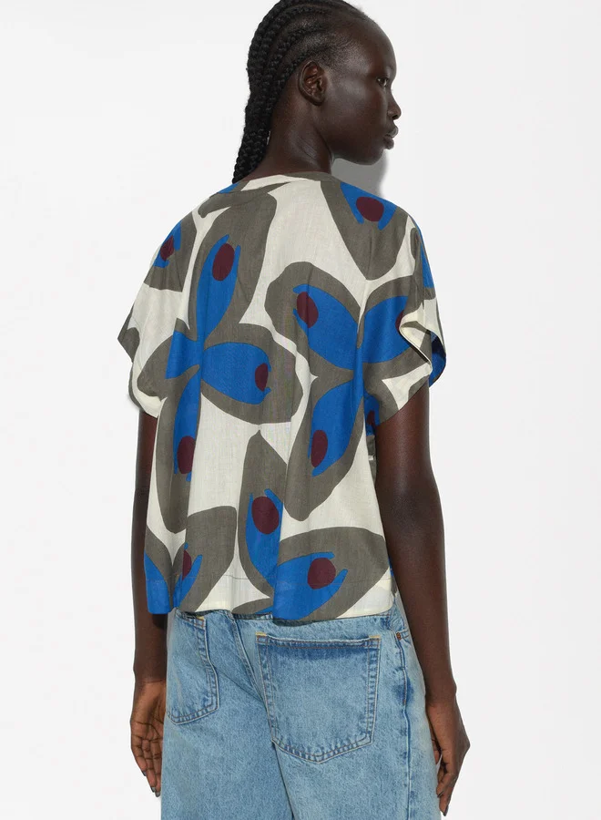PARFOIS Cotton Mandarin Collar Shirt