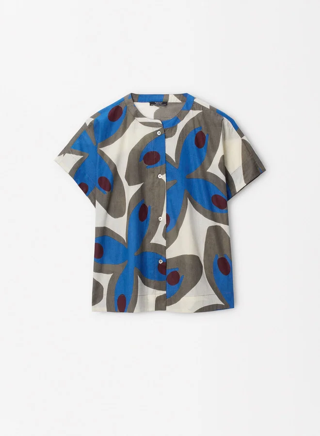 PARFOIS Cotton Mandarin Collar Shirt
