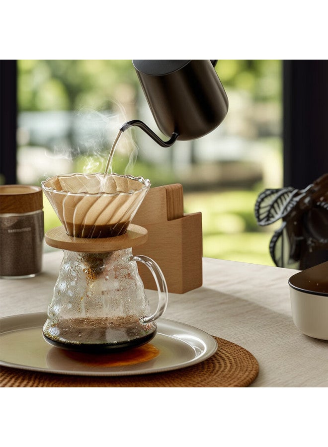 Cliton Glass Pour Over Coffee Maker With Scale Sharing Pot Drip Filter Coffee Filter Cup Set For 1-4 People - Image 2
